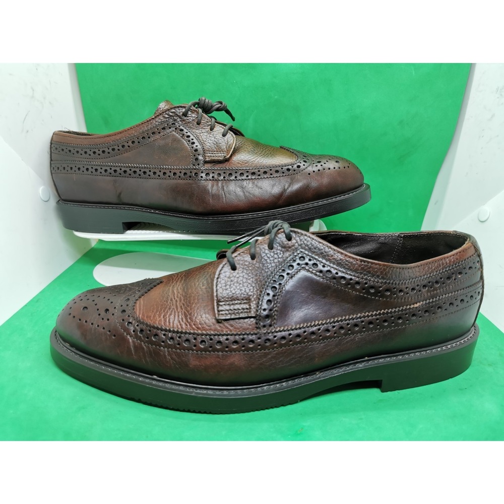 Vintage Dexter USA Mens Brown Leather Wingtip Oxford Dress Shoes Size 11.5 M